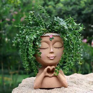 NEW Mini Succulent Planter, Boho Hippie Heart Love Small Flower Pot, Great Gift